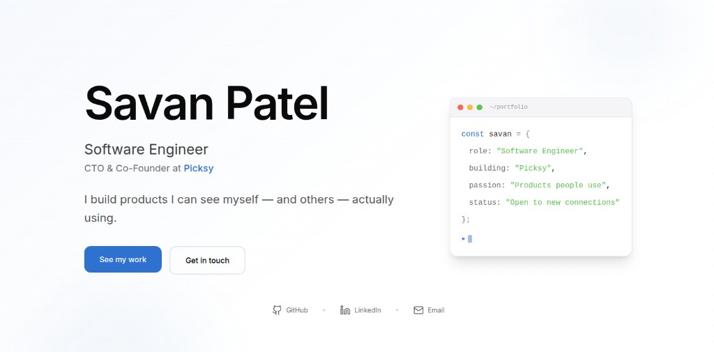 Savan Patel — Software Engineer